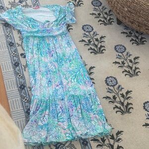 Lilly Pulitzer Vibrant Blue, Purple and Cream Design